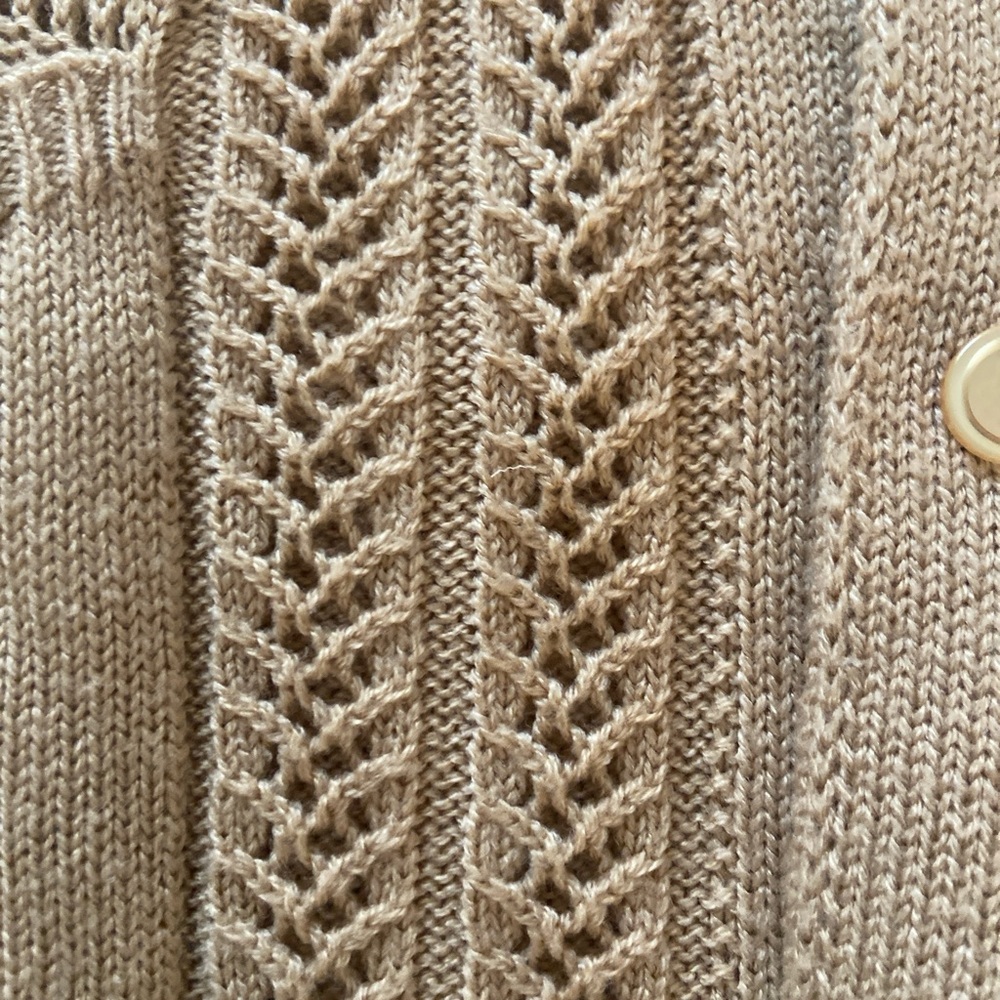 Vintage Tan Knit Cardigan - Picture 3 of 3
